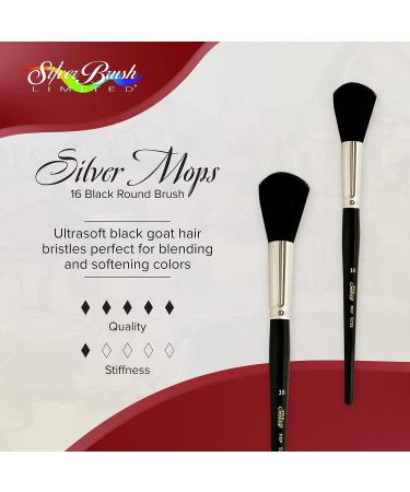 Silver Brush Limited 5618S Size 16 Silver Mop Black Round Paintbrush - Short Handle for Oil, Acrylic, and Watercolor - Buy Online on GoSupps.com