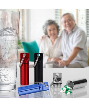 Portable Aster 4-Piece Metal Pill Box | Waterproof Aluminum Tablet Holder for Travel | Airtight Keychain Storage - Buy Online on GoSupps.com
