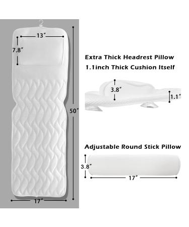 Premium AEROiVi Full Body Bath Pillow with Lumbar Support - 14 Suction Cups, 3D Air Mesh - Universal Fit for Ultimate Comfort - Buy Online on GoSupps.com