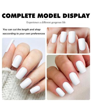 LoveOurHome 240pc White Press on Nails - Medium Square Fake Nails with Adhesive | Gel False Nail Tips for Women & Girls | Perfect Artificial Manicure Decor - Buy Online on GoSupps.com