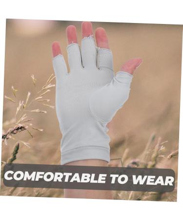 Healeved 1 Pair Uv Gloves Fingerless Gloves for Women Uv Protection Touchscreen Gloves Professional Protection Fingerless Gloves Nail Gloves Women's Lamp Anti-uv Fabric 19.5x8cm - Buy Online on GoSupps.com