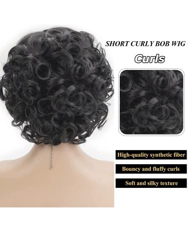 Side Part Short Curly Wig for Black Women - Natural Looking Synthetic Afro Big Curls - Buy Online on GoSupps.com