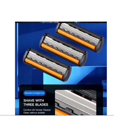Men's Classic Manual Razor - Vintage Water Wash Sharp Blade Antiscratch Three Layer - Multi Head Change Orange | International Shipping - Buy Online on GoSupps.com