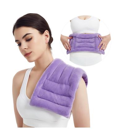 Heating Pad Microwavable for Pain Relief, 8 x 18" Reusable Moist Heating Pad for Neck, Shoulder, Back, Knee, Period Cramps and Muscle Ache, Microwave Hot Compress Pack for Warm Therapy, Purple Multipurpose - Purple - Buy Online on GoSupps.com