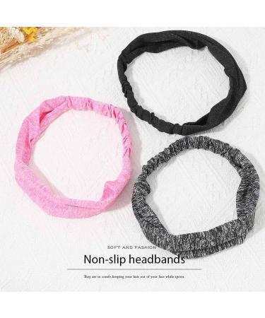 Fashband Boho Sports Headband Black Elastic Headbands Non Slip Hair Bands Fitness Sweatband Running Workout Yoga Hair Accessories for Women and Men(Pink) - Buy Online on GoSupps.com