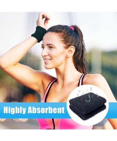 Quelcc 2-Piece Soft Cotton Welding Tape Wristbands for Sports - Tennis Handball & Running Black - Buy Online on GoSupps.com