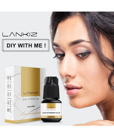 LANKIZ Cluster Lash Glue 5ml - Fast Drying, Long Lasting Semi-Permanent Black Waterproof Adhesive for DIY - 14 Days Retention - Buy Online on GoSupps.com