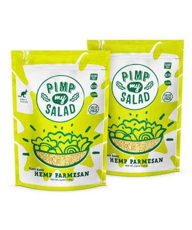 Pimp My Salad Hemp Parmesan | Vegan Parmesan | Plant Based Vegan Cheese | Plant Based Protein Powder | SuperFood | Diary Free Alternative | Tasty Alternative Hemp Cheese | Low Carb | 2 Value Packs