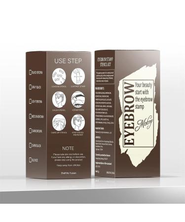 Eyebrow Stamp Stencil Kit - Beginner-Friendly 1 Step Brow Stencil & Stamp Set | Long-Lasting, Smudge-Proof & Waterproof | 24 Reusable Shapes | Dark Black - Buy Online on GoSupps.com
