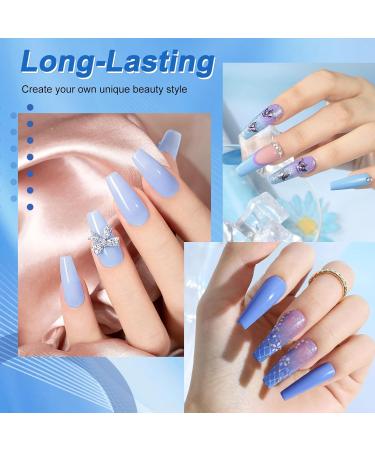 LKE Gel Nail Polish Set - 6 Summer Colors Light Baby Blue & White Soak Off UV/LED Nail Kit for DIY & Salon Manicure Pedicure - Perfect Gift for Nail Art Lovers - Buy Online on GoSupps.com