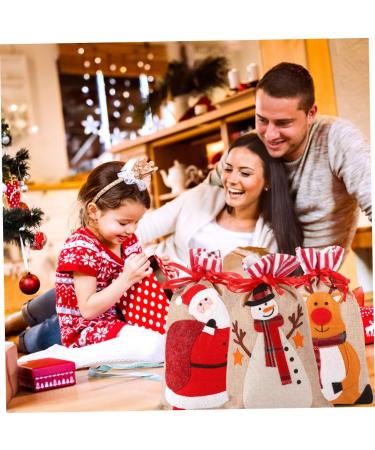 KOMBIUDA Party Snack Pouch 3 Pcs Christmas Storage Bag Candy Bags Holiday Treats Pouch Christmas Drawstring Bag Christmas Bag 30X18CM Assorted Color - Buy Online on GoSupps.com