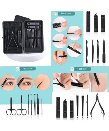 18 Set Nail Clippers Professional Manicure Set Nail Grooming Kit for Thick Nails Cuticle Remover Toe Nail Care Cutter Pedicure Kit Nail Clippers Portable Set Travel Tool Kit for Men Women - Buy Online on GoSupps.com