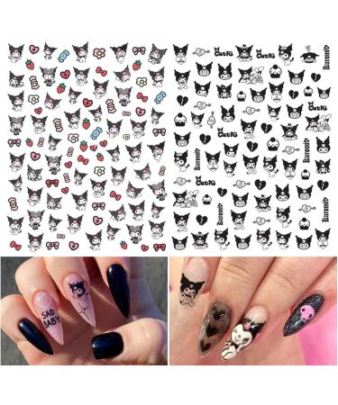 Cute Cartoon Nail Art Stickers Decals - 6 Sheets 3D Self-Adhesive Designer Nail Decals for Women, Kids, & Girls - Manicure Acrylic Nails Decoration - Buy Online on GoSupps.com