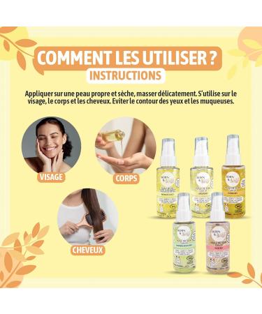 BORN TO BIO Gift Set Argan Oil + Castor + Jojoba + Almond + Monoi Multi-Use Body and Hair Care Oils Beauty Box 5 x 50 ml Certified Organic Made in France - Buy Online on GoSupps.com