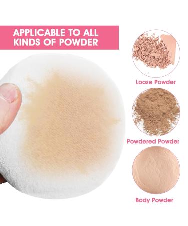 Sibba 4 Inch Round Powder Puff - 4Pcs Ultra Soft & Washable Velour Makeup Tool for Face & Body | Reusable Loose Powder Applicator - Buy Online on GoSupps.com