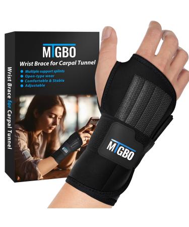 Wrist Brace for Carpal Tunnel Men and Women - Wrist Support Hand Brace with Multiple Splints & Adjustable Straps for Tendonitis Arthritis Sprain Wrist Injuries(Right Hand S/M) GripPro Right Hand(S/M)
