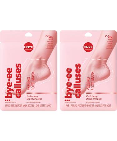 Onyx Professional Foot Peel Mask Callus Remover (2 Pack) Dead Skin Remover, Foot Exfoliator, Cracked Heel Repair - Feet Peeling Mask Pedicure Kit For Smooth Baby Soft Healthy Feet
