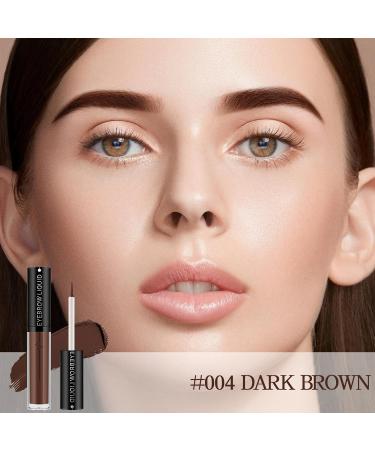 Waterproof Eyebrow Gel & Liquid Brow Stick | 24-Hour Wear Quick Drying 10 Stencils Included - Dark Brown #004 - Buy Online on GoSupps.com
