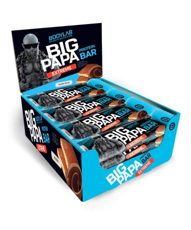 BODYLAB24 BIG PAPA protein bar 12 x 100g protein bar with 49g protein protein bar with little sugar ideal fitness snack for hard-training athletes with high protein needs vanilla vanilla 12 pieces (1 Pack)