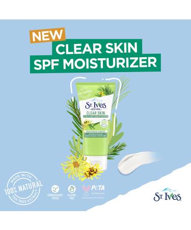 St. Ives Clear Skin Lotion SPF 25 - 3-in-1 Acne Prone Face Moisturizer - Tea Tree & Witch Hazel - 3 Fl Oz - Buy Online on GoSupps.com
