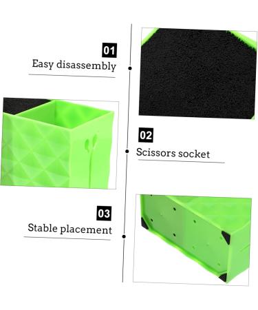 Minkissy 3-Pack Scissors Holder & Haircut Organizer | Slide-Resistant Tool Stand & Storage Box | Hairdressing Essential | 15.6x10.6cm | Gr n - Buy Online on GoSupps.com