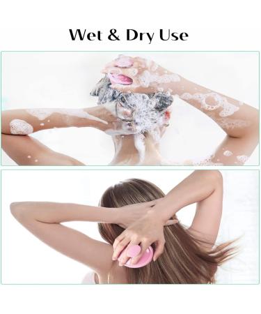 Pink Shampoo Brush & Scalp Massager | Soft Silicone Bristles for Hair Growth & Shed Removal | International Shipping Available - Buy Online on GoSupps.com