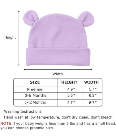 XIAOHAWANG Newborn Hospital Hat - Cotton Bear Ears Baby Beanie for Boys and Girls | 0-6 Months & 6-12 Months | Color-C - Buy Online on GoSupps.com