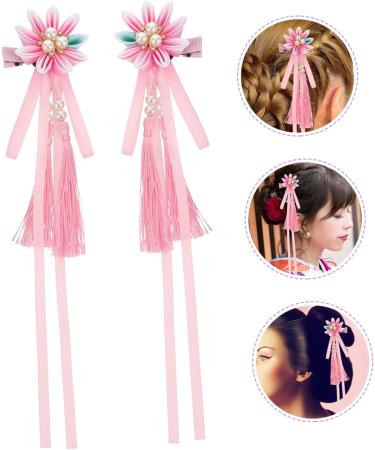 minkissy 1 Pair Hairpin Wedding Tiara Metal Hair Claw Clips Chinese Wedding Decoration Hanfu Hair Clips Chinese Hair Clips Girls Bridal Hair Clips Exquisite Hair Clip Girl Hairpin Accessory 27X6X2.5CM Pink - Buy Online on GoSupps.com