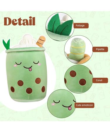 BoBa Plushie Bubble Tea Fruit Ice Cream Stuffed Animal Pillow - 24cm Green - Buy Online on GoSupps.com