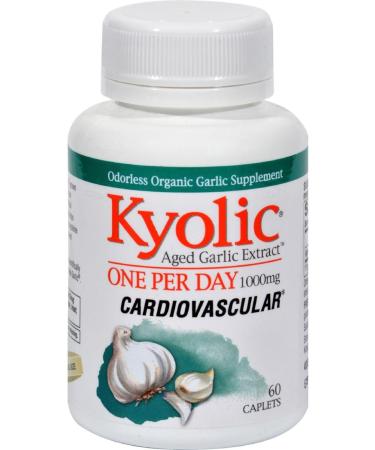 Kyolic Aged Garlic Extract 1000mg One Per Day Cardiovascular Support Caplets - 60 Count - Buy Online on GoSupps.com