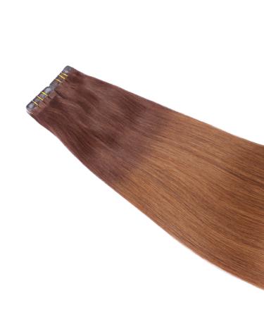Tape In Hair Extensions #2/8 Ombre - 60cm - 100% Remy Real Hair - 60 Tresses 2.5g Each - Novon Hair Extensions - Buy Online on GoSupps.com