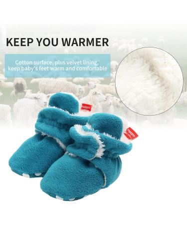 EDOTON Unisex Newborn Winter Boots - Warm Non-Slip Sole Bootie Socks (Blue, 6-12 Months) - Buy Online on GoSupps.com