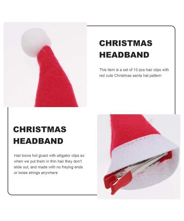 Lurrose 10pcs Mini Christmas Santa Hat Hair Clips - Perfect for Kids & Adults | Festive Hairpins for Holiday Style - Buy Online on GoSupps.com