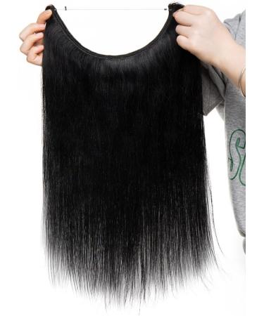 18" One Piece Secret Wire in Real Human Hair Extensions #1 Jet Black (65g) - Buy Online on GoSupps.com