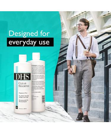 DHS Clear Shampoo 16 oz - Pack of 2 | Gentle & Effective Formula for Sensitive Scalps - Buy Online on GoSupps.com