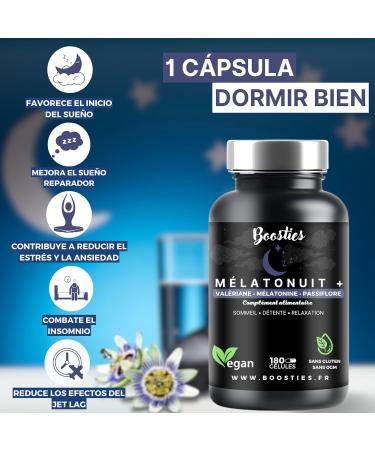 Melatonin 1.9mg Enriched 5 soothing plants 180 capsules (6 months) valerian linden California poppy lemon balm and passionflower Sleep and restorative reduces anxiety and stress - Buy Online on GoSupps.com