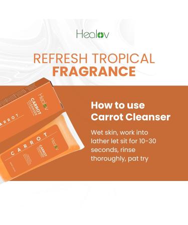 Carrot Soap for Skin Brightening | Natural Exfoliating Face Wash for Glowing Skin | Reduces Dark Spots & Acne | Hyperpigmentation Solution - Buy Online on GoSupps.com