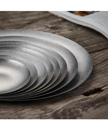 Serving Plates Vintage Industrial Style Stainless Steel Plate Flat Plate Cafe Cake Plate Dinner Plate Home Kitchen Restaurant Small Plate Shallow Plate for Appetizer Dinner and Desserts (Size : 003 - Buy Online on GoSupps.com