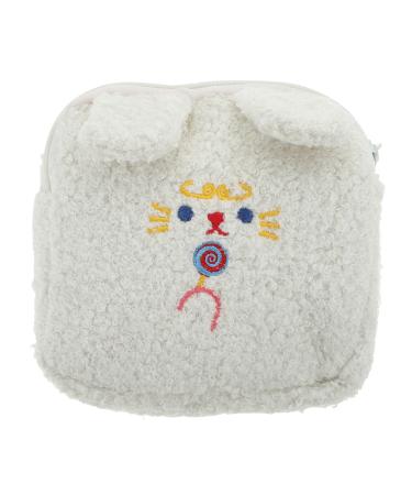 Amosfun 1 STK plush tante towel bag Tallas sanitrias para mujer pads for teenage little money make-up bags for women coin bag white aunt towel wallet