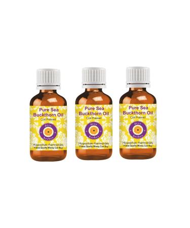 Deve Herbes Pure Sea Buckthorn Oil (Hippophae rhamnoides) Cold Pressed 100ml X 3 (10 oz)