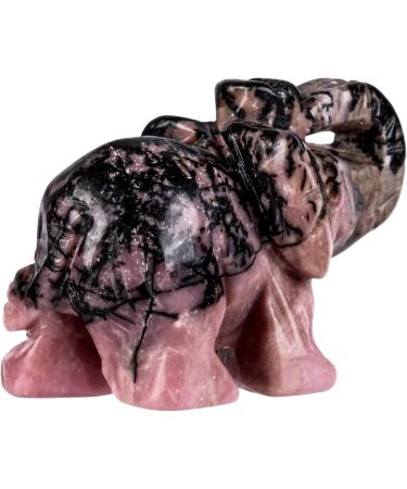 NUPUYAI Elephant Figure - Gemstone Crystal Blasting Stone | Healing Lucky Charm | Reiki Feng Shui Decoration - Rhodonite - Buy Online on GoSupps.com