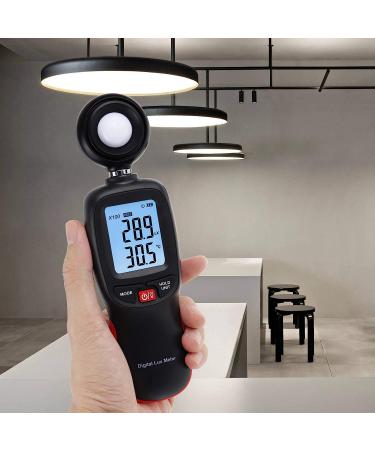 Digital Light Meter with Data Record, Backlight, Lux & Temperature Meter - 0-200,000 Lux/FC Measurement Range - MAX/MIN/Hold Function - Buy Online on GoSupps.com