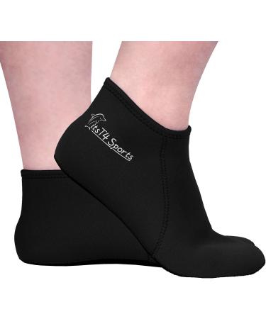 FitsT4 3MM Neoprene Water Socks - Anti-Slip Beach Swim Socks - Black Medium (Men 8-9 Women 9-10) - Buy Online on GoSupps.com