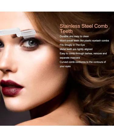 Buy Eyelash Comb Set - Stainless Steel Mascara Applicator Brushes | 2pcs Foldable & Portable for Easy Eye Makeup - Buy Online on GoSupps.com