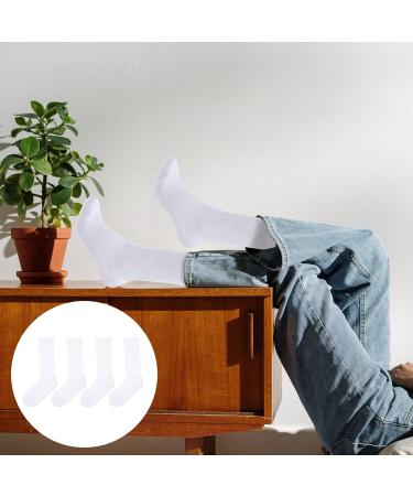 Healvian Long Diabetic Socks - 2 Pairs Anti-Odor Crew Sports Socks for Elderly Nursing - White for Women and Men - Buy Online on GoSupps.com