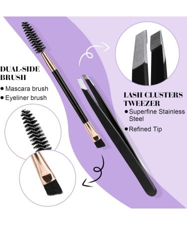 B&Q 280 PCS Cluster Lashes DIY Extension Kit with Bond & Seal Remover, Applicators - Kit-40D-D Curl 9-16mm - Buy Online on GoSupps.com