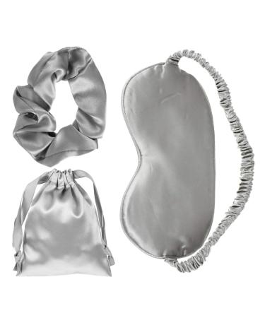 Sleep Mask Set Soft Eye Mask Eye Night Blindfold Headbands for Women Purse Bags for Storage Clothes Bags for Storage Elastic Bands Girls Rayon Eye Pillow Silk Miss Hair Grey