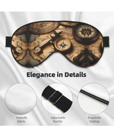 Compass & Old World Map Print Unisex Sleep Mask | Double-Sided Eye Mask for Sound Sleep & Skin Care - Buy Online on GoSupps.com