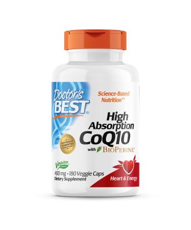 Doctor's Best High Absorption CoQ10 with BioPerine 400 mg 180 Veggie Caps - Buy Online on GoSupps.com