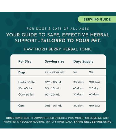 Animal Essentials Hawthorn Berry Supplement for Dogs & Cats - Heart Health Support Herbal Tincture for Pets Natural Liquid Extract for Circulation & Cardiovascular Support Organic Hawthorn- 1 fl oz - Buy Online on GoSupps.com